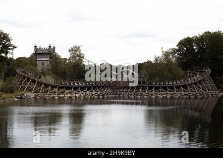 The Magic of the Efteling Theme Park The Netherlands , Flying Dutchman, Baron, Droomvect , immagini aeree Foto Stock