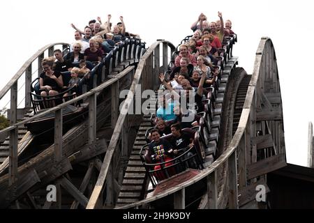 The Magic of the Efteling Theme Park The Netherlands , Flying Dutchman, Baron, Droomvect , immagini aeree Foto Stock