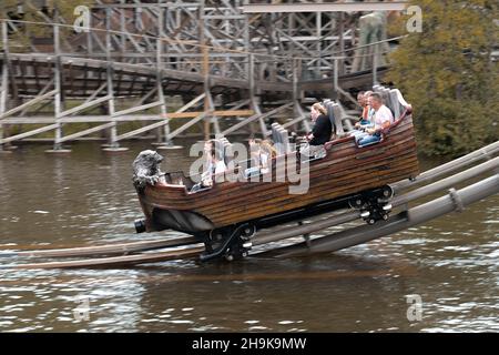 The Magic of the Efteling Theme Park The Netherlands , Flying Dutchman, Baron, Droomvect , immagini aeree Foto Stock