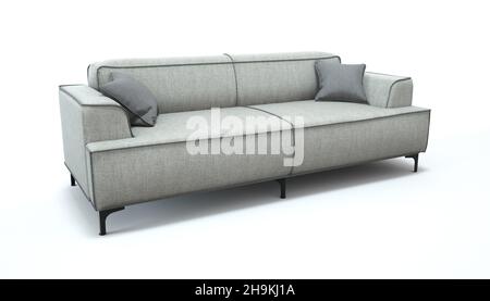 3d rendering di un divano su un isolato sfondo bianco. Foto Stock