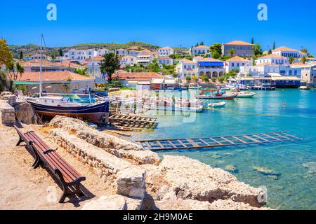 Vista della splendida isola di Spetses, Grecia. Foto Stock