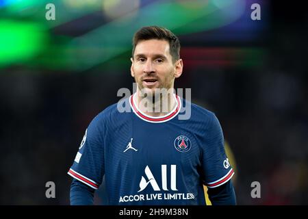 Parigi, Francia. 7 dicembre 2021. Lionel messi - Champions League - Gruppo A - Paris St Germain vs Bruges nel Parc des Princes di Parigi, Francia, il 7 dicembre 2021. (Foto di Lionel Urman/Sipa USA) Credit: Sipa USA/Alamy Live News Foto Stock