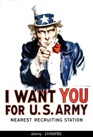 L'esercito degli Stati Uniti della prima guerra mondiale recruiting poster posterized Foto Stock