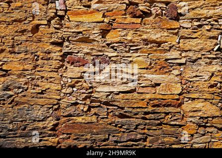 Vecchio muro di pietra a Ouro Preto, Brasile Foto Stock