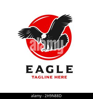 modello di design con logo eagle e circle Foto Stock