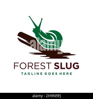 modello di logo animale della lumaca della foresta Foto Stock