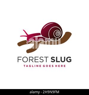 modello di logo animale della lumaca della foresta Foto Stock