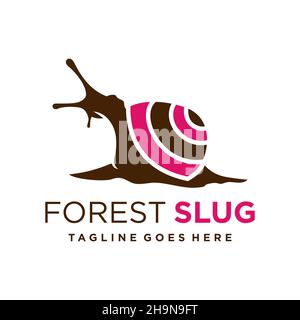 modello di logo animale della lumaca della foresta Foto Stock