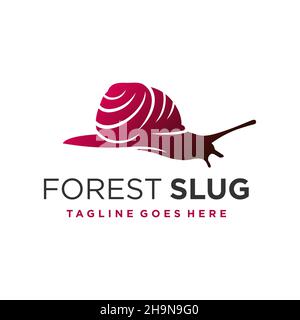 modello di logo animale della lumaca della foresta Foto Stock