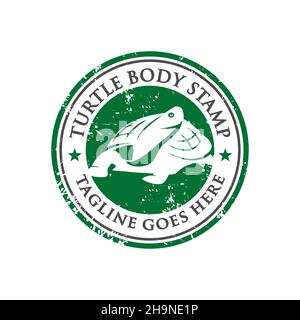 modello di design con logo turtle stamp Foto Stock