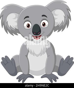 Cartoon divertente koala seduta Illustrazione Vettoriale