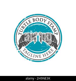 modello di design con logo turtle stamp Foto Stock