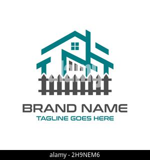 home logo design e hedgerows Foto Stock