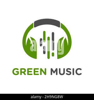 design verde con logo musicale Foto Stock