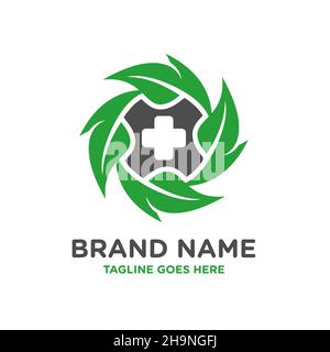 modello di logo medico naturale Foto Stock