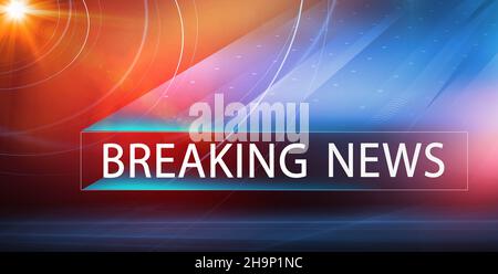 3D rendering di un astratto grafico che ondita lo sfondo delle linee con una scrittura di 'ultime notizie' Foto Stock