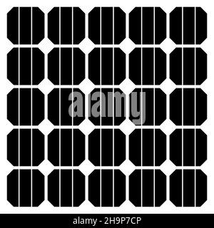 Fotovoltaico elettrico pannello solare struttura dettagliata vettore illustrazione. Design di silhouette Illustrazione Vettoriale