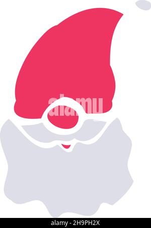 semplice gnome di natale in rosso vettore cappello Illustrazione Vettoriale