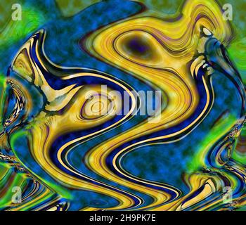 Sfondo liquido astratto. Modello astratto dell'arte digitale. Foto Stock