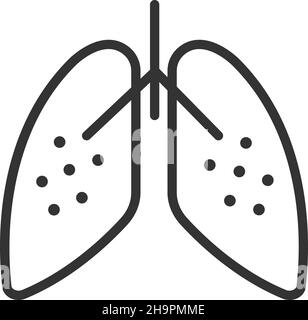 Icona polmoni. Segnale di respirazione toracica. Organo respiratorio Illustrazione Vettoriale