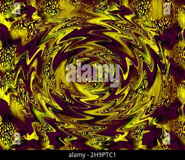 Abstract linee elettrizzante, fumoso modello frattale, illustrazione digitale opera d'arte della caotica di rendering sfondo scuro. Foto Stock
