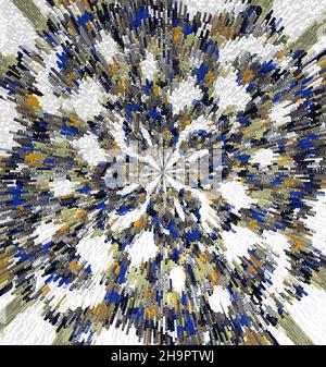 Abstract linee elettrizzante, fumoso modello frattale, illustrazione digitale opera d'arte della caotica di rendering sfondo scuro. Foto Stock