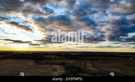 Stile di vita agricolo del Wisconsin rurale con Foto Stock