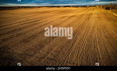 Rurale Wisconsin stile di vita agricola con campo lungo Foto Stock