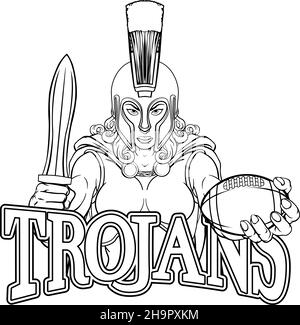 Spartan Trojan Gladiator calcio donna guerriero Illustrazione Vettoriale