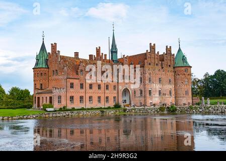Slot Egeskov, Castello Egeskov, Kvaendrup, Fyn, Funen, Danimarca Foto Stock