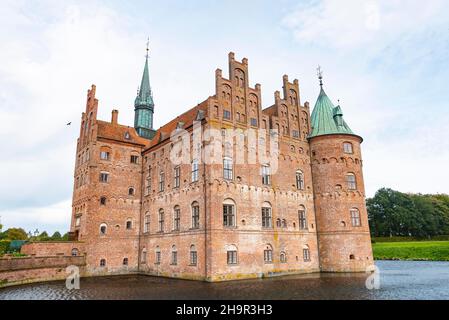 Slot Egeskov, Castello Egeskov, Kvaendrup, Fyn, Funen, Danimarca Foto Stock