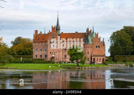 Slot Egeskov, Castello Egeskov, Kvaendrup, Fyn, Funen, Danimarca Foto Stock