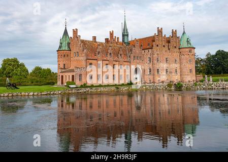 Slot Egeskov, Castello Egeskov, Kvaendrup, Fyn, Funen, Danimarca Foto Stock