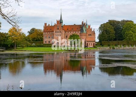 Slot Egeskov, Castello Egeskov, Kvaendrup, Fyn, Funen, Danimarca Foto Stock