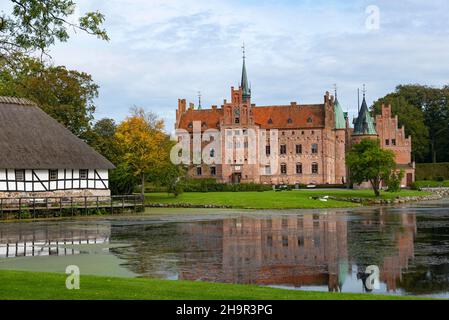 Slot Egeskov, Castello Egeskov, Kvaendrup, Fyn, Funen, Danimarca Foto Stock