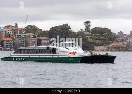 MV Dawn Fraser Sydney traghetto rivercat prende il nome dal nuotatore australiano, traghetto classe rivercat opera il servizio fluviale parramatta, Sydney, Australia Foto Stock