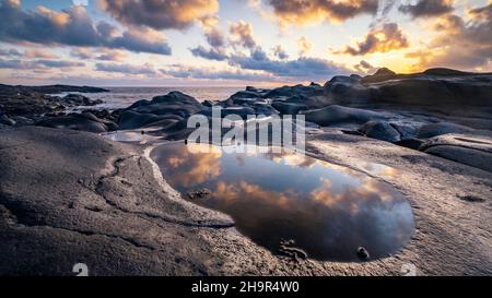 Alba sulla costa di la Restinga, Gran Canaria, Isole Canarie, Spagna Foto Stock