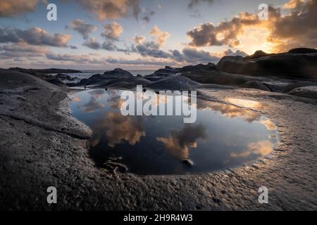 Alba sulla costa di la Restinga, Gran Canaria, Isole Canarie, Spagna Foto Stock