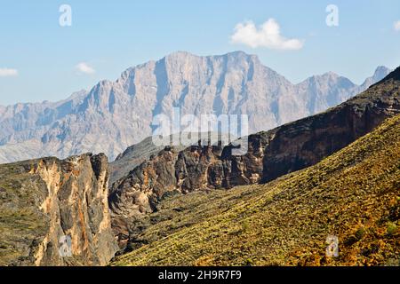 Wadi Bani Awf, al-Hadjar Mountains, Wadi Bani Awf, Oman Foto Stock