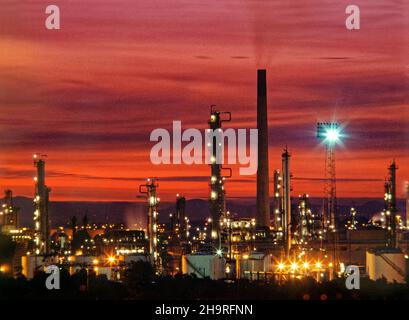 Oil Refinery & Chemical lavora a Stanlow Cheshire Inghilterra UK. Foto Stock