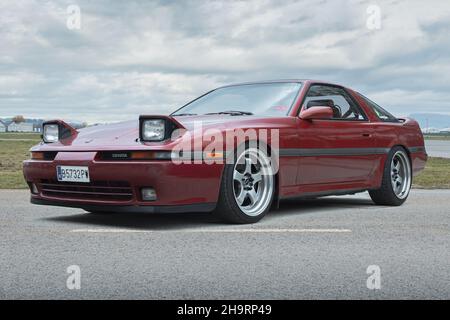 MONTMELO, SPAGNA-10 OTTOBRE 2021: 1990 Toyota Supra 3,0i turbo (MA70). Terza generazione di Toyota Supra Foto Stock