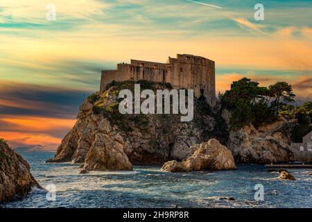 Forte di San Lorenzo (Forte Lovrjenac) a Dubrovnik, Croazia Foto Stock