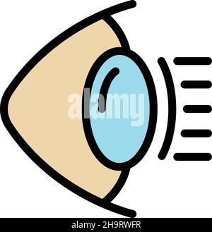 Icona della malattia oculare. Contorno occhio malattia vettore icona colore piatto isolato Illustrazione Vettoriale