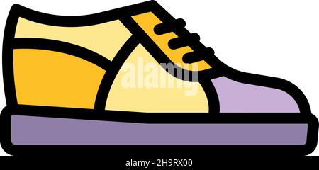 Icona delle sneakers estive. Outline estate sneakers Vector icona colore piatto isolato Illustrazione Vettoriale