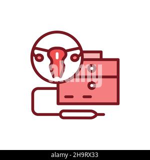 Icona del colore della linea patologica cervicale del trattamento laser. Pittogramma per pagina web, app mobile, promo. Illustrazione Vettoriale