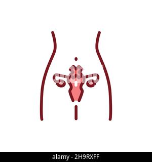 Icona della linea di colore infertilità. Pittogramma di contorno per la pagina web. Illustrazione Vettoriale