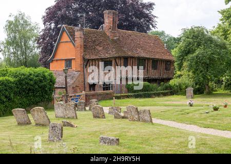 Storica chiesa casa elencato legno incorniciata edificio, Cockfield, Suffolk, Inghilterra, Regno Unito in parte di origine medievale Foto Stock