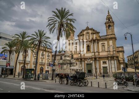 Chiesa di San Domenico, Piazza San Domenico, Palermo, Sizilien, Italien Foto Stock