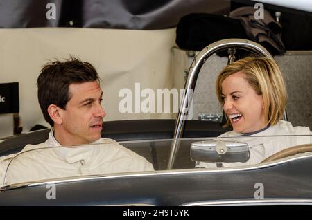 Toto Wolff e Susie Wolff al Goodwood Festival of Speed, Regno Unito, 2016, in una Mercedes Foto Stock