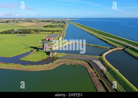 Monumento naturale Molen het Noorden, De Bol, Oosterend, Paesi Bassi, Texel Foto Stock